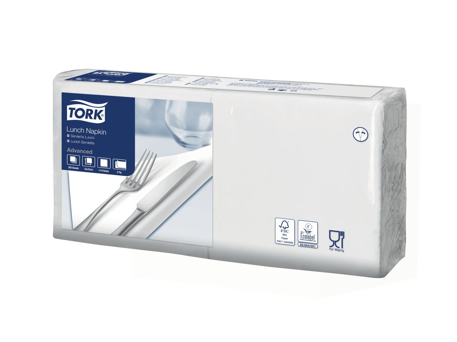 Serwetki Tork 33x33 477149 Białe Karton 2000 serwetek (10 x 200) Składana 1/4